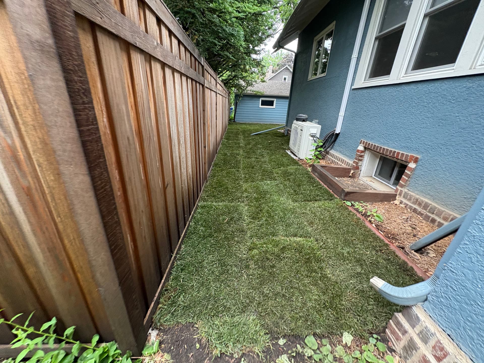 Regrading, Sod, Rock Edging and New Plantings Done Right image