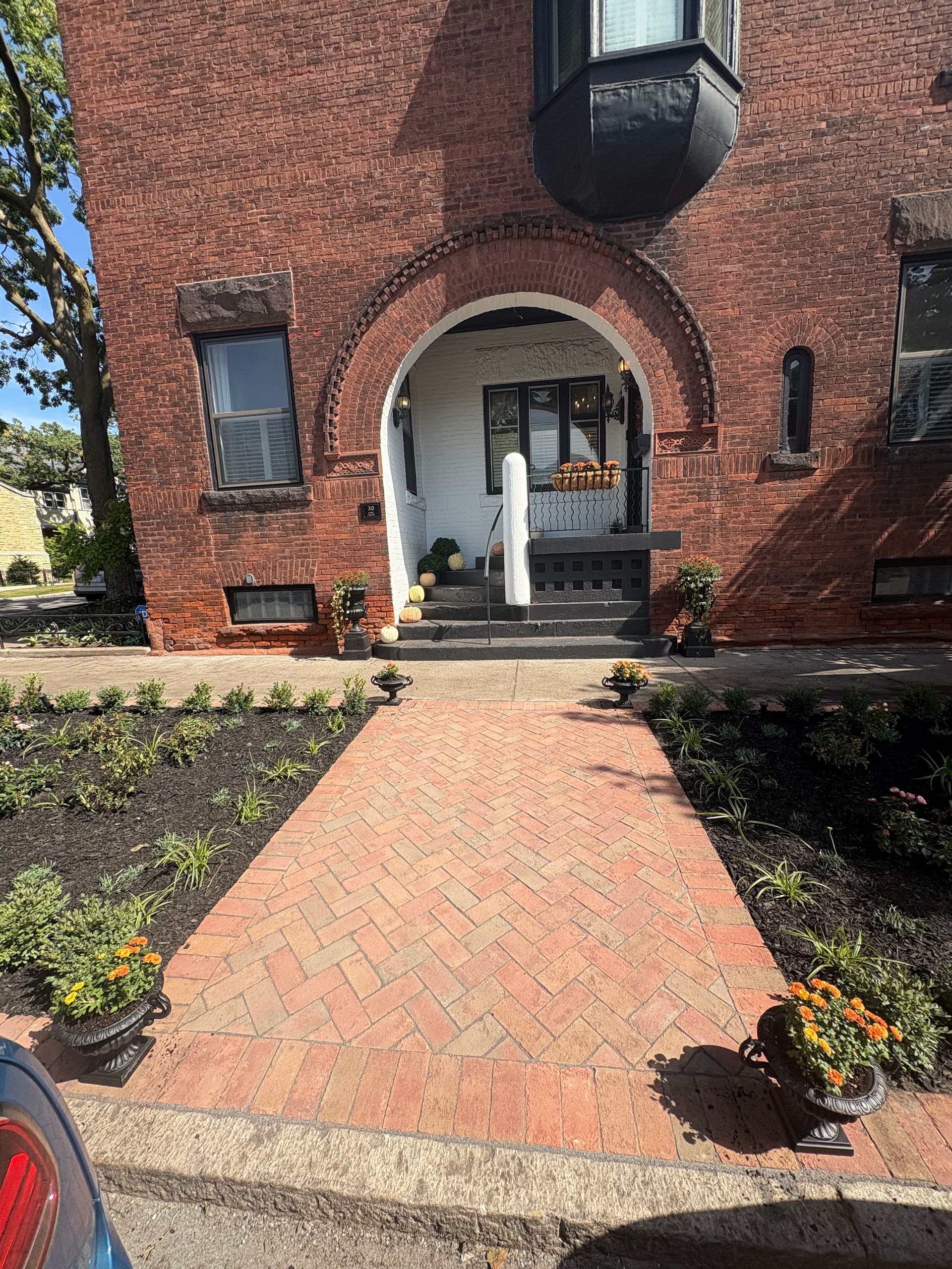 Gallery photos for Brick Herringbone Walkway and Full Front Yard Landscape Upgrade: Image #3
