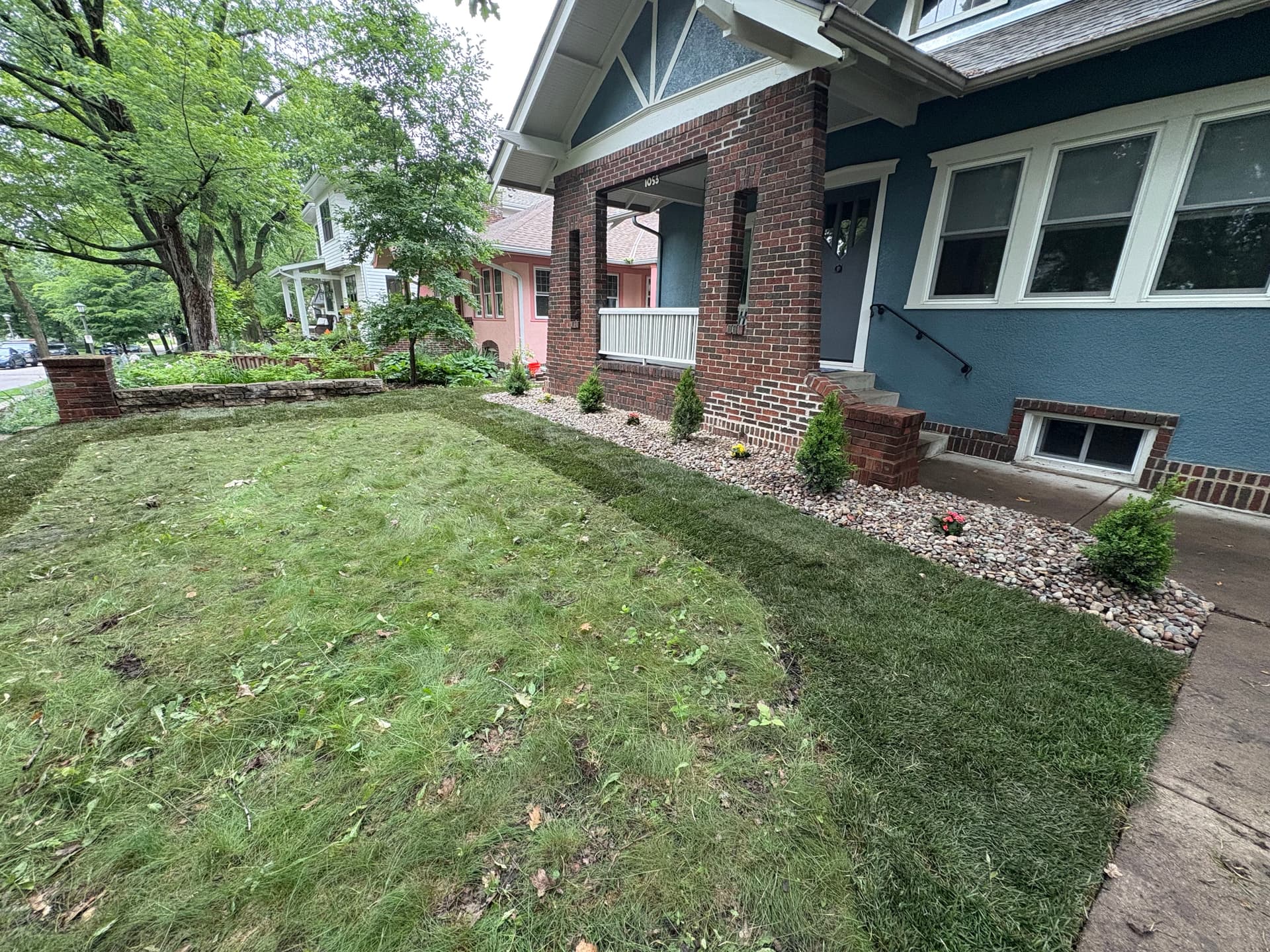 Gallery photos for Regrading, Sod, Rock Edging and New Plantings Done Right: Image #2