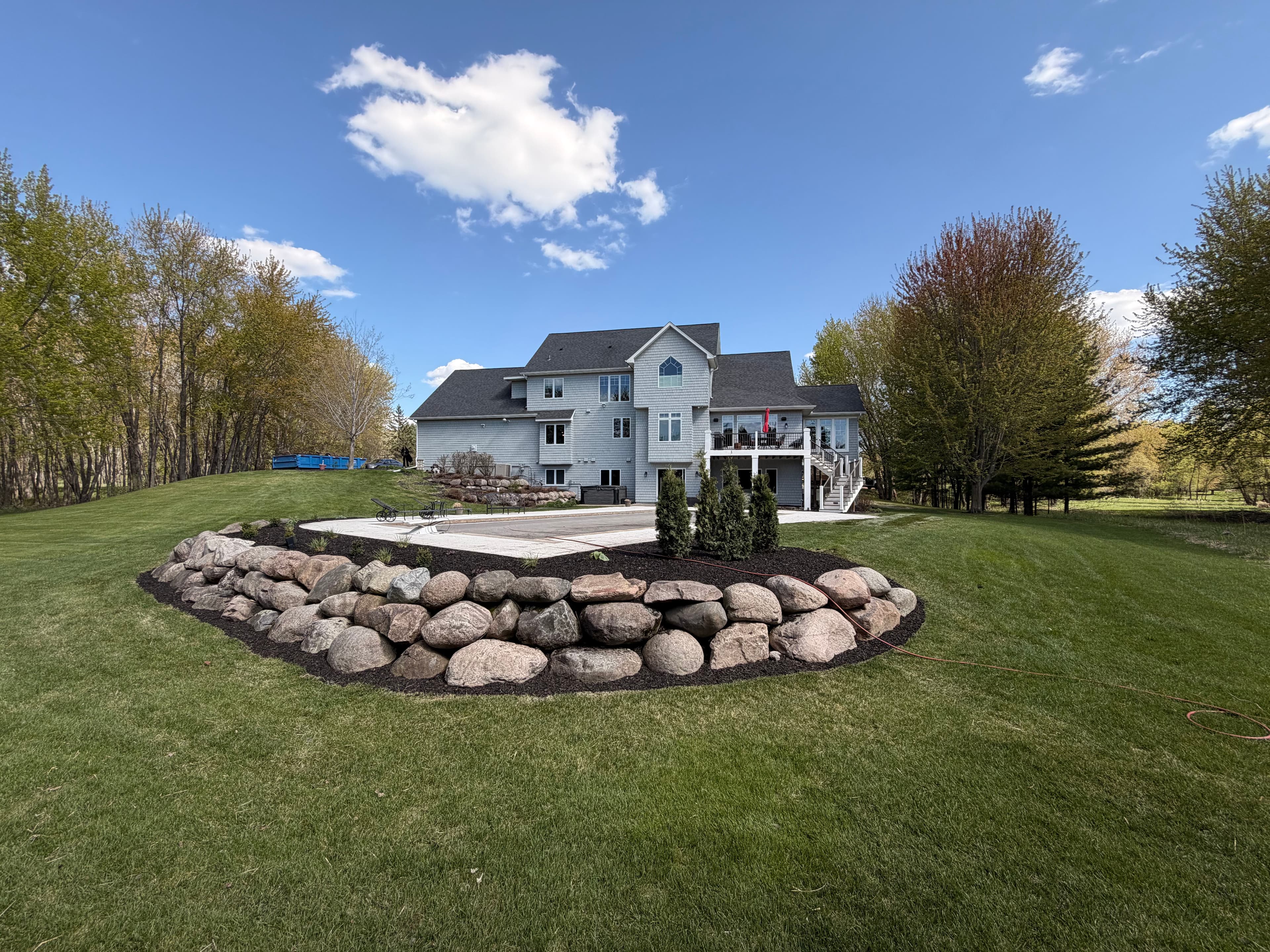 Project Pool Area Landscape Redesign with New Plantings and Black Mulch image