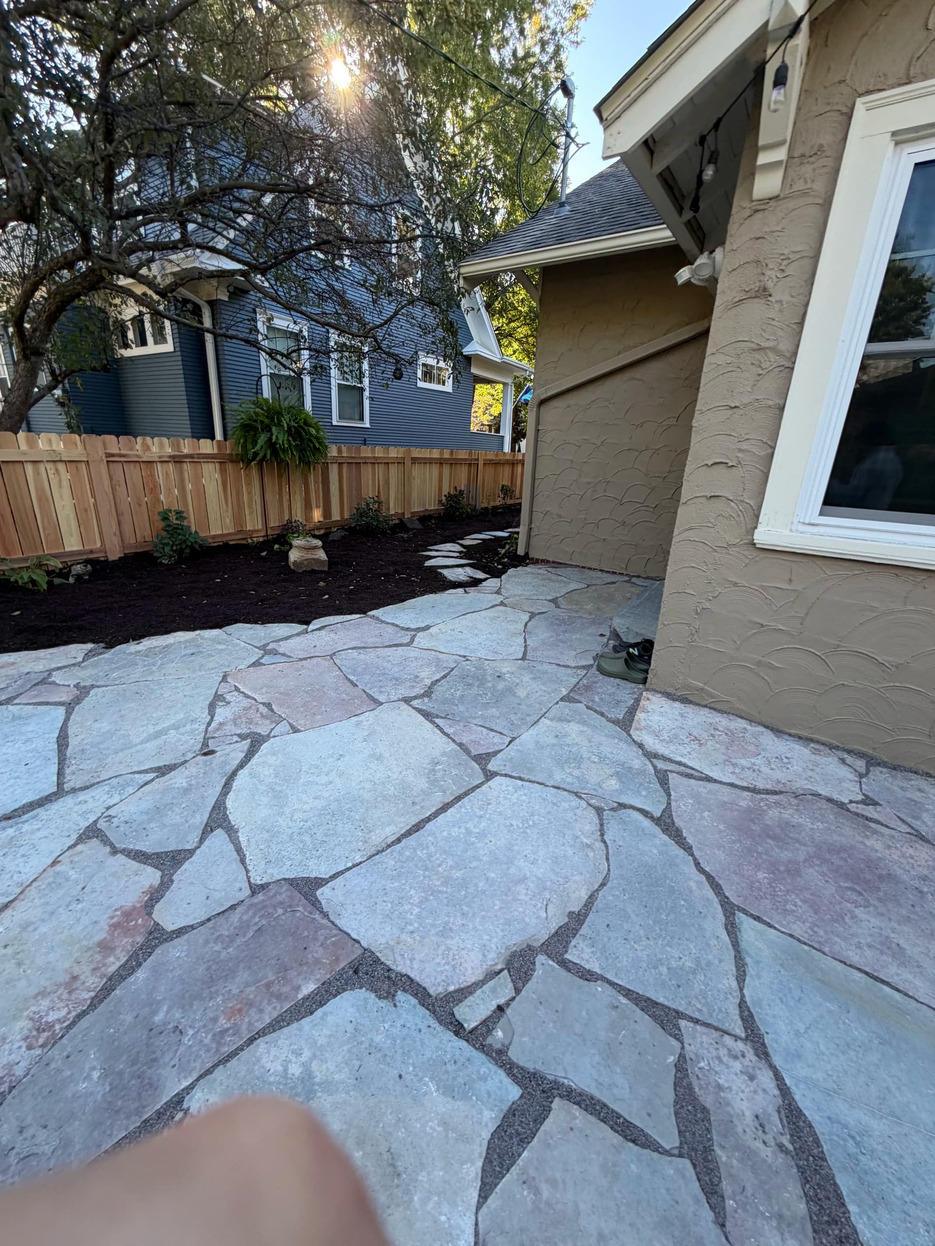 Gallery photos for Large-Format Chilton Flagstone Patio That Actually Gets Used: Image #1