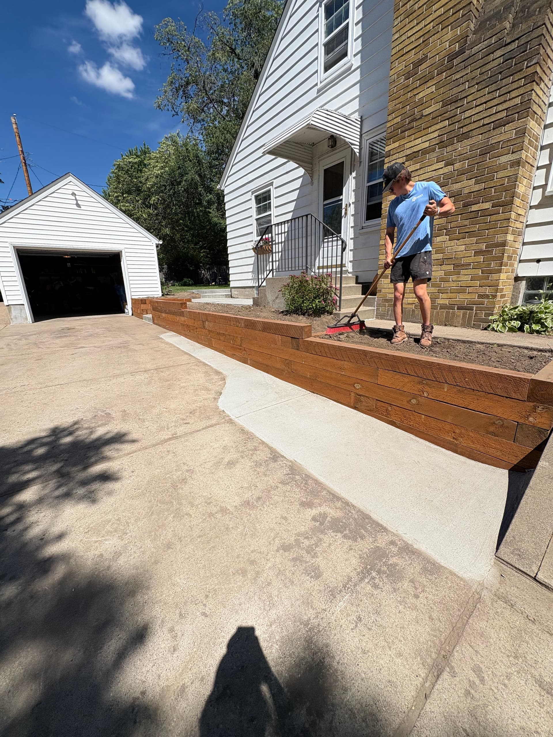Gallery photos for Cedar Retaining Wall and Full Concrete Hardscape Rebuild: Image #5